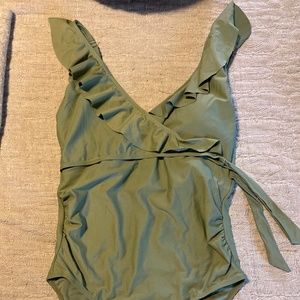 Nursing & Maternity One Piece Wrap Swimsuit